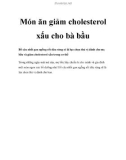 Món ăn giảm cholesterol xấu cho bà bầu