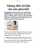 Những điều bà bầu cần nên phải biết