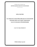 Luận văn Thạc sĩ Kinh tế: Các nhân tố ảnh hưởng tới QLRR đối với hàng hóa xuất khẩu, nhập khẩu tại Cục Hải quan tỉnh Bình Định