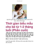 Thời gian biểu mẫu cho bé từ 1-2 tháng tuổi (Phần cuối)