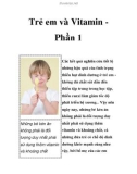 Trẻ em và Vitamin Phần 1