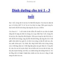 Dinh dưỡng cho trẻ 1 - 3 tuổi