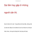 Sai lầm hay gặp ở những người cận thị