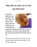 Nhận biết sức khỏe của trẻ nhỏ qua tiếng khóc