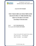 Khóa luận tốt nghiệp Quản trị kinh doanh: Thực trạng hiệu quả hoạt động kinh doanh ở Công ty TNHH Thương mại dịch vụ tin học Xuân Hàm giai đoạn năm 2013-2015