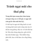 Tránh ngạt mũi cho thai phụ