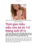 Thời gian biểu mẫu cho bé từ 1-2 tháng tuổi (P.1)