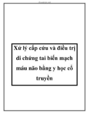 Xử lý cấp cứu và điều trị di chứng tai biến mạch máu não bằng y học cổ truyền