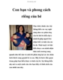 Con bạn và phong cách riêng của bé