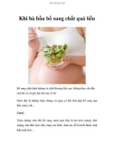 Khi bà bầu bổ sung chất quá liều