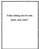 Triệu chứng nào là cảm lạnh, cảm cúm?