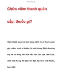 Chữa viêm thanh quản cấp, thuốc gì