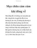 Mẹo chữa cảm cúm khi đông về