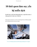 10 thói quen làm suy yếu hệ miễn dịch