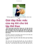 Giải đáp thắc mắc của mẹ khi cho trẻ tập thể thao