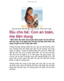 Địu cho bé: Con an toàn, mẹ tiện dụng