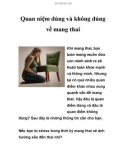 Quan niệm đúng và không đúng về mang thai