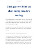 Cảnh giác với bệnh tay chân miệng mùa tựu trường