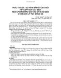 PHẪU THUẬT TẠO HÌNH BẢNG SỐNG MỚI – HIRABAYASHI CẢI BIÊN – NÉO ÉP ĐỈNH MẤU GAI VÀO ỐC KHỐI BÊN CHO BỆNH LÝ TỦY SỐNG CỔ