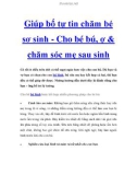 Giúp bố tự tin chăm bé sơ sinh - Cho bé bú, ợ & chăm sóc mẹ sau sinh