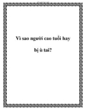 Vì sao người cao tuổi hay bị ù tai?