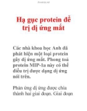 Hạ gục protein để trị dị ứng mắt