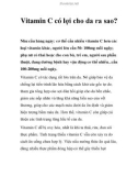 Vitamin C có lợi cho da ra sao?