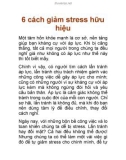 6 cách giảm stress hữu hiệu