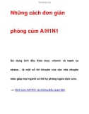 Những cách đơn giản phòng cúm A/H1N1