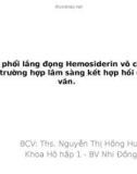 Bệnh phổi lắng đọng Hemosiderin vô căn ở trẻ