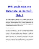 10 bí quyết chăm con không phải ai cũng biết Phần 1