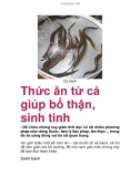 Thức ăn từ cá giúp bổ thận, sinh tinh