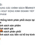 Bài giảng Marketing dược - Phần 3: Ứng dụng chính marketing trong hoạt động kinh doanh tiếp thị dược phẩm