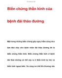 Những Biến chứng thần kinh của bệnh đái tháo đường