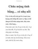 Chữa mộng tinh bằng… cỏ nhọ nồi