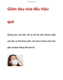 Giảm đau nửa đầu hiệu quả