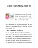 Giảm stress trong mùa thi