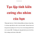 Tạo lập tính kiên cường cho nhóm của bạn