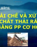 Bài giảng Tái chế và xử lý chất thải rắn bằng PP cơ học