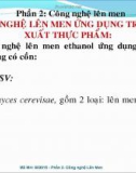 PHẦN 2: CÔNG NGHỆ LÊN MEN ỨNG DỤNG TRONG SẢN XUẤT