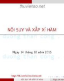 Bài giảng Phương pháp tính: Nội suy và xấp xỉ hàm - Đậu Thế Phiệt