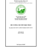 Đề cương chi tiết học phần: Bào chế và kiểm nghiệm thuốc thú y