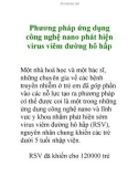 Phương pháp ứng dụng công nghệ nano phát hiện virus viêm đường hô hấp