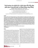 Ảnh hưởng của nhiệt độ và thời gian đến hấp phụ phốt pho trong đất phù sa Đồng bằng sông Hồng