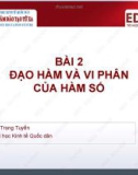 Bài giảng Toán cao cấp cho các nhà kinh tế 2: Bài 2 - ThS. Đoàn Trọng Tuyến