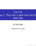 Bài giảng Giải tích - Chương 1: Phép tính vi phân hàm một biến và nhiều biến