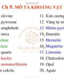 Bài giảng Tinh thể và khoáng vật - Chương 9: Mô tả khoáng vật