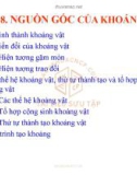 Bài giảng Tinh thể và khoáng vật - Chương 8: Nguồn gốc của khoáng vật