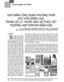 Khả năng ứng dụng phương pháp oxy hóa nâng cao trong xử lý thuốc bảo vệ thực vật trường hợp fenton điện hóa