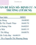 Vấn đề dân số - định cư - môi trường